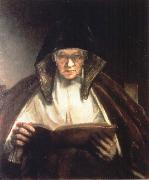 REMBRANDT Harmenszoon van Rijn An Old Woman Reading oil painting reproduction